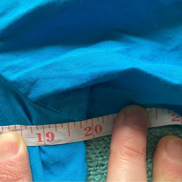 Bechamel bright blue embroidered square neck short sleeve summer peasant dress L - Picture 14 of 16